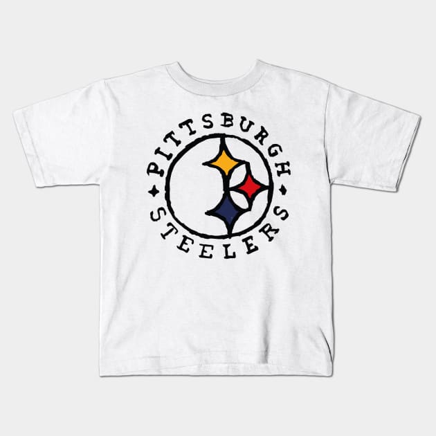 Pittsburgh Steeleeeers 05 Kids T-Shirt by Very Simple Graph